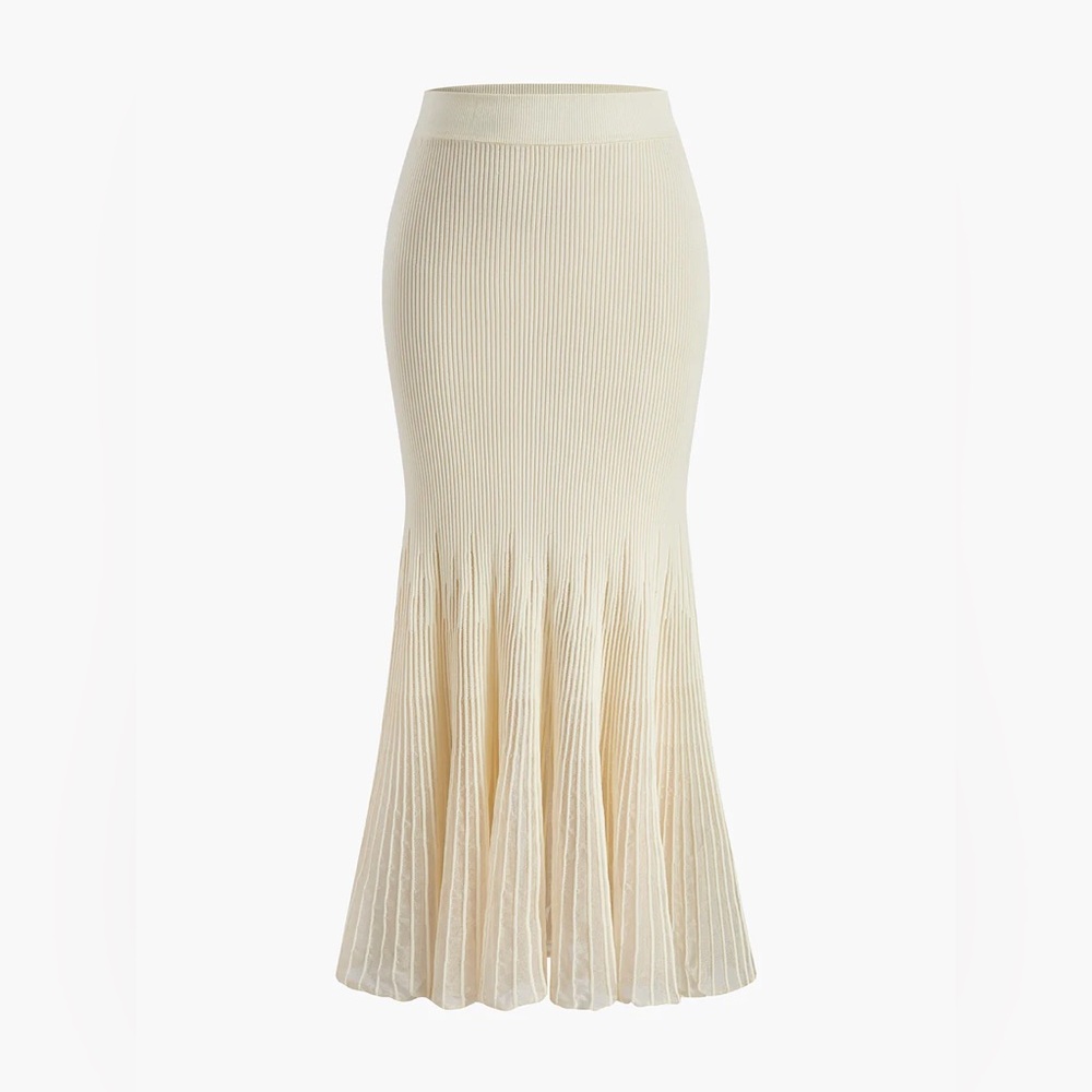 Mesh Panel Ribbed Skirt - Picture 6 of 14